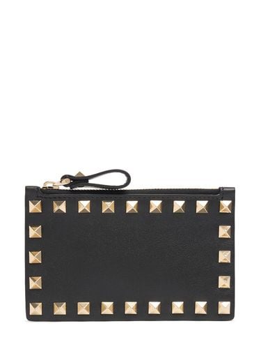 Rockstud Leather Card Holder - VALENTINO GARAVANI - Modalova