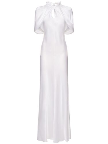 Short Sleeve Satin Long Dress - ALBERTA FERRETTI - Modalova