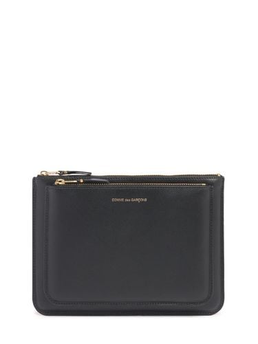 Leather Double-zip Pouch - COMME DES GARÇONS WALLET - Modalova