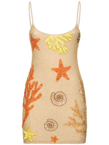 Seashore Hand-beaded Mesh Mini Dress - LESLIE AMON - Modalova