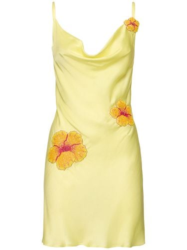 Galli Embroidered Satin Mini Dress - LESLIE AMON - Modalova