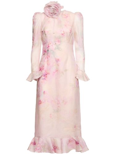 Crush Linen & Silk Midi Dress - ZIMMERMANN - Modalova