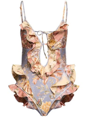 Tallow Waterfall Ruffled Swimsuit - ZIMMERMANN - Modalova