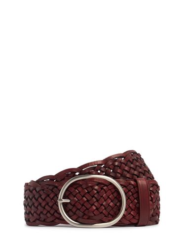 Oval Buckle Woven Leather Belt - DRAGON DIFFUSION - Modalova