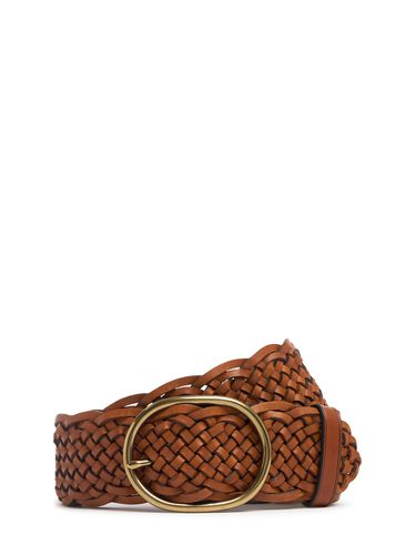 Oval Buckle Woven Leather Belt - DRAGON DIFFUSION - Modalova