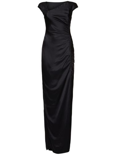 Envers Satin Side Drawstring Long Dress - DEL CORE - Modalova