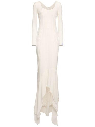 Silk Chiffon Long Corset Dress - DOLCE & GABBANA - Modalova