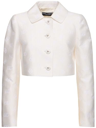 Monogram Jacquard Crop Jacket - DOLCE & GABBANA - Modalova