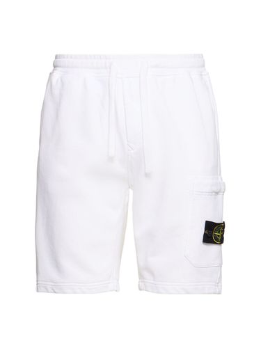 Cotton Logo Patch Shorts - STONE ISLAND - Modalova