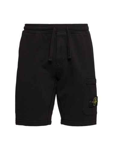 Cotton Logo Patch Shorts - STONE ISLAND - Modalova