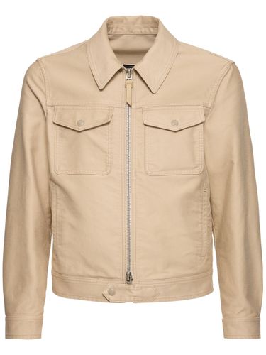 Brushed Cotton Satin Jacket - TOM FORD - Modalova