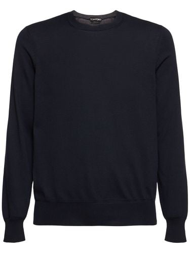 Pure Cotton L/s Crewneck Knit Sweater - TOM FORD - Modalova