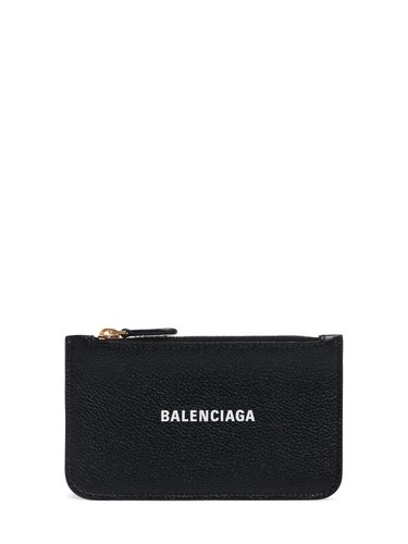 Grained Leather Zip Card Holder - BALENCIAGA - Modalova