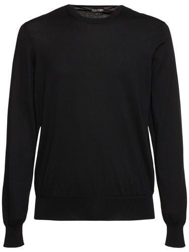 Pure Cotton L/s Crewneck Knit Sweater - TOM FORD - Modalova