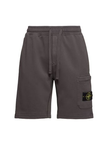 Cotton Logo Patch Shorts - STONE ISLAND - Modalova