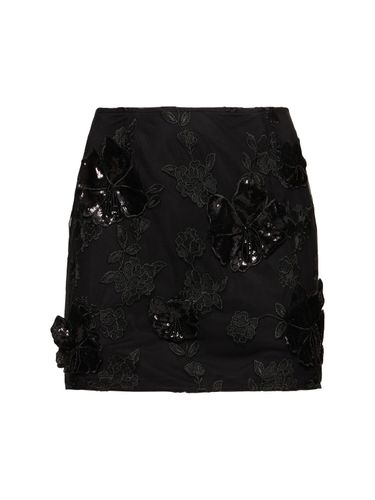 Lula Flower Mesh Mini Skirt - ROTATE - Modalova