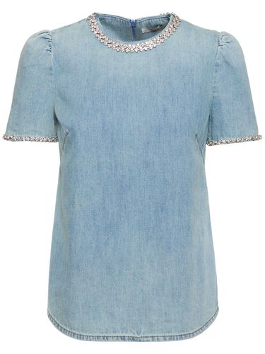 Crush Embellished Denim Top - ZIMMERMANN - Modalova