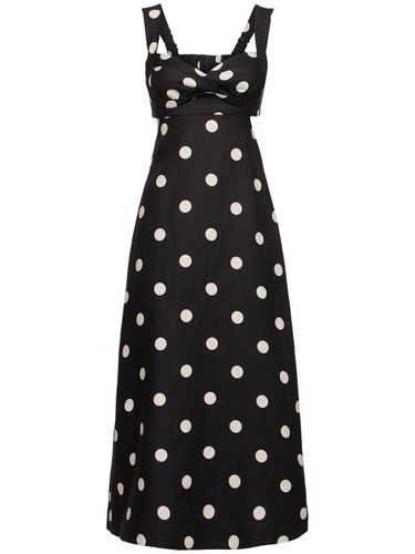 Crush Polka Dotted Linen Midi Dress - ZIMMERMANN - Modalova