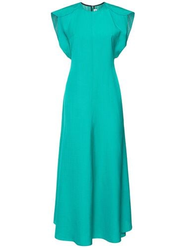 Folded Cap Sleeve Viscose Midi Dress - VICTORIA BECKHAM - Modalova