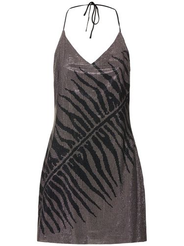 Vestito Zebra In Georgette Con Borchie - ROBERTO CAVALLI - Modalova