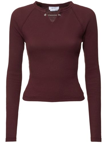 Cotton Jersey Long Sleeved Top - ALEXANDER MCQUEEN - Modalova