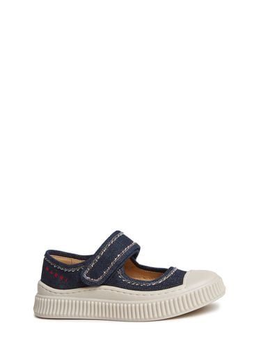 Cotton Denim Ballerinas - MARNI JUNIOR - Modalova