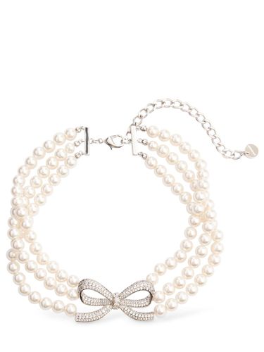 Faux Pearl Bow Choker - SELF-PORTRAIT - Modalova