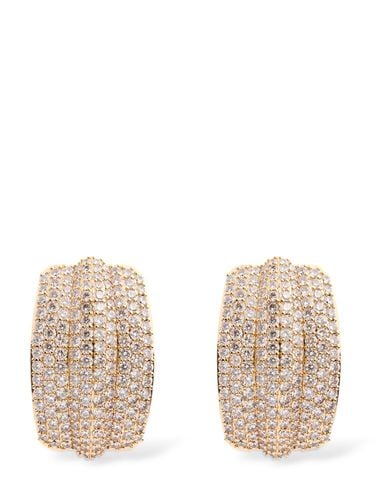 Crystal Ridged Stud Earrings - SELF-PORTRAIT - Modalova