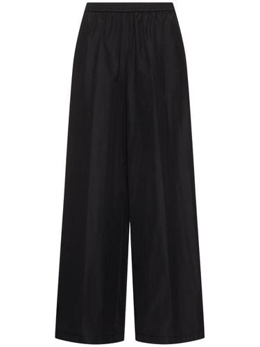 Elastic Waist Taffeta Wide Leg Pants - FORTE_FORTE - Modalova