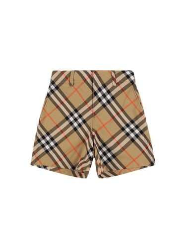 Check Print Cotton Shorts - BURBERRY - Modalova