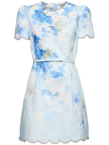 Crush Printed Linen Mini Dress - ZIMMERMANN - Modalova