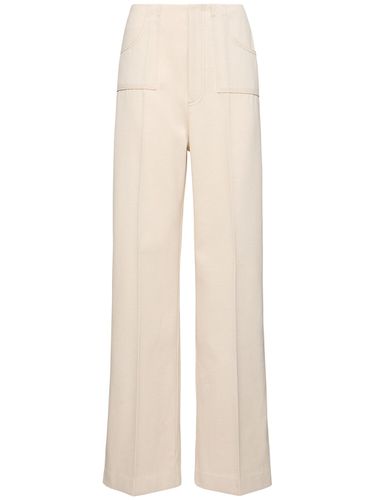 High Waist Canvas Wide Leg Pants - PHILOSOPHY DI LORENZO SERAFINI - Modalova