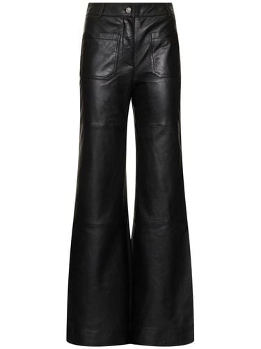 Alina Leather Wide Pants - VICTORIA BECKHAM - Modalova