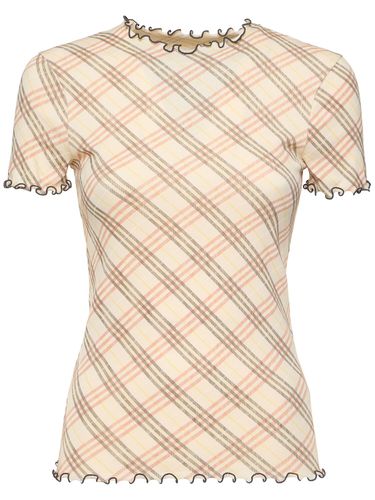 Check Stretch Cotton T-shirt - BURBERRY - Modalova