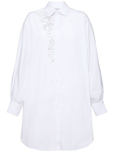 Embroidered Poplin Long Shirt - ERMANNO SCERVINO - Modalova