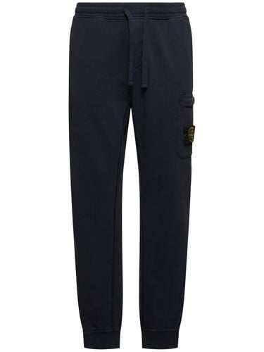 Cotton Logo Patch Sweatpants - STONE ISLAND - Modalova