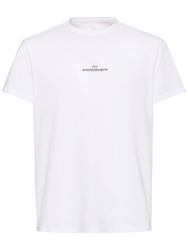 Logo Embroidery Cotton T-shirt - MAISON MARGIELA - Modalova