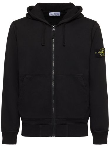 Cotton Zip Hoodie - STONE ISLAND - Modalova