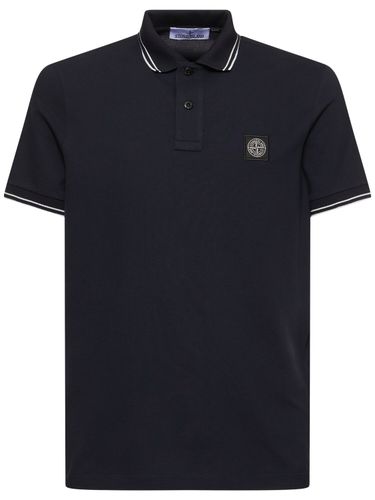 Logo Cotton Blend Polo - STONE ISLAND - Modalova