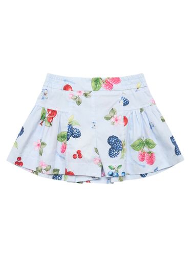 Shorts De Popelina De Algodón Estampados - MONNALISA - Modalova