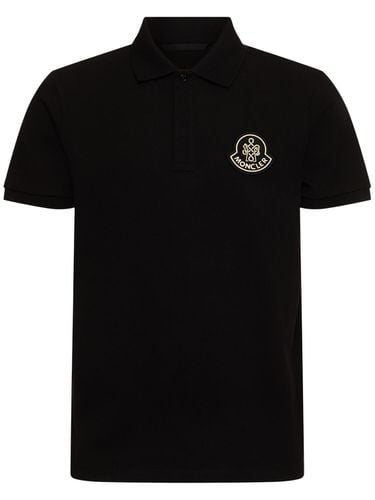 Cny Cotton Piquet Polo Shirt - MONCLER - Modalova