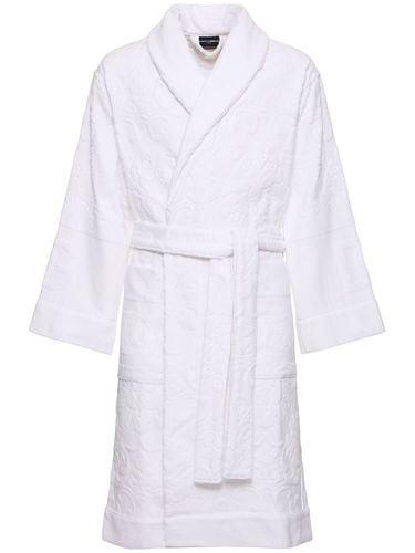 Cotton Terry Jacquard Bath Robe - DOLCE & GABBANA - Modalova