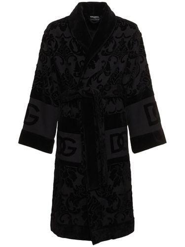 Cotton Jacquard Bathrobe - DOLCE & GABBANA - Modalova