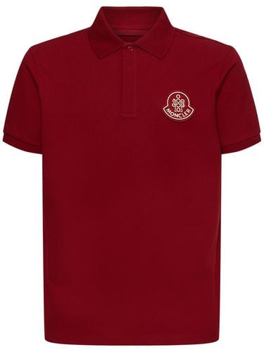 Cny Cotton Piquet Polo Shirt - MONCLER - Modalova