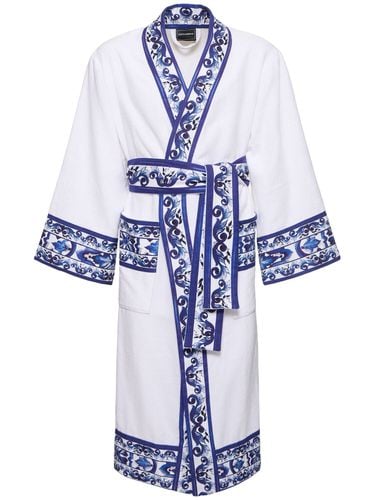 Blue Mediterraneo Bathrobe - DOLCE & GABBANA - Modalova