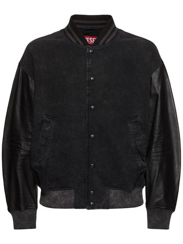 L-nyn Leather & Denim Bomber Jacket - DIESEL - Modalova