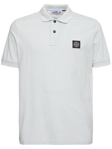 Logo Cotton Blend Polo - STONE ISLAND - Modalova