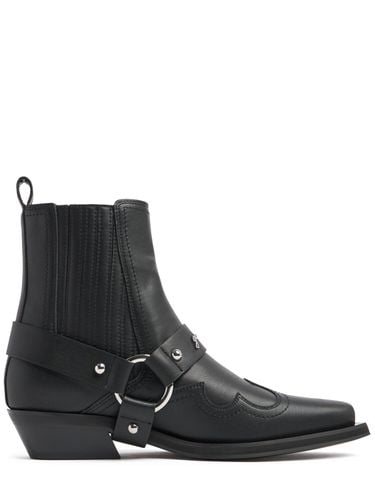 Mm Fitted Recycled Leather Ankle Boots - GANNI - Modalova