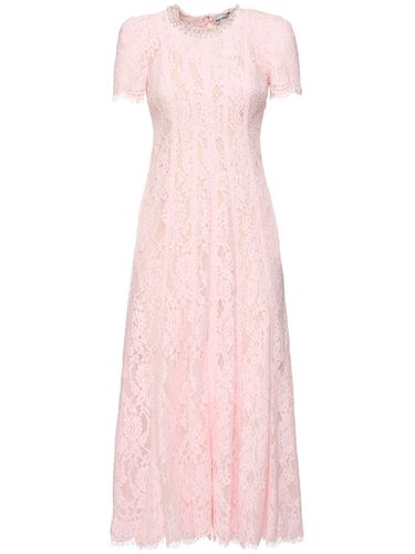 Lace Embellished Midi Dress - SELF-PORTRAIT - Modalova