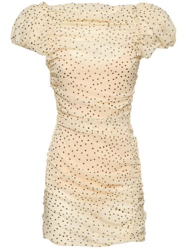 Polka Dots Draped Silk Mini Dress - MAGDA BUTRYM - Modalova